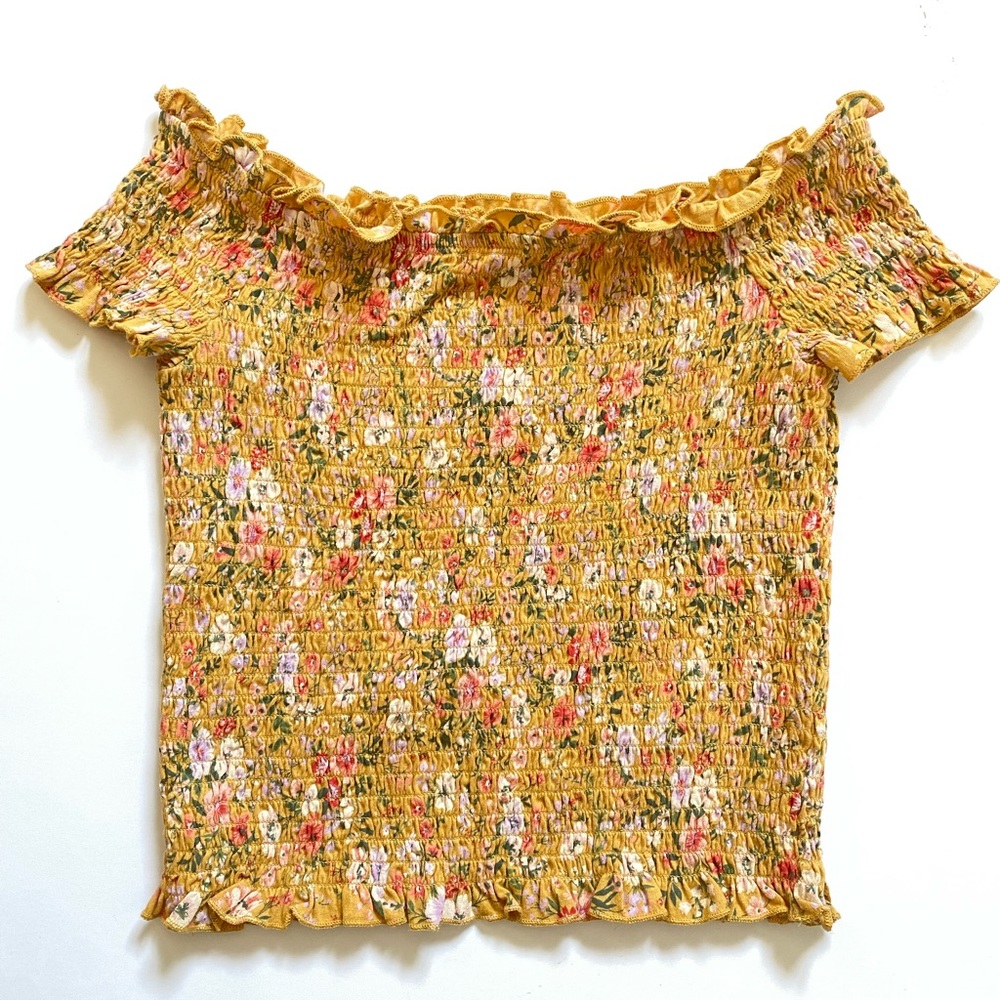 American Eagle smocked off the shoulder top